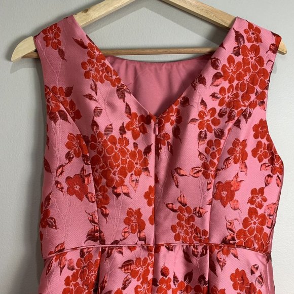 Adrianna Papell Pink Floral Midi Dress - Picture 6 of 11